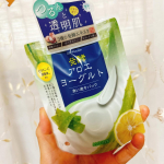発酵アロエヨーグルト～洗うだけでつるんと透明肌へ～「洗い流すパック」くすみの原因となる古い角質や毛穴の汚れを洗い流し、透明感のあるなめらかな肌に！美味しそうな香りでパック！洗い流したらお肌…のInstagram画像
