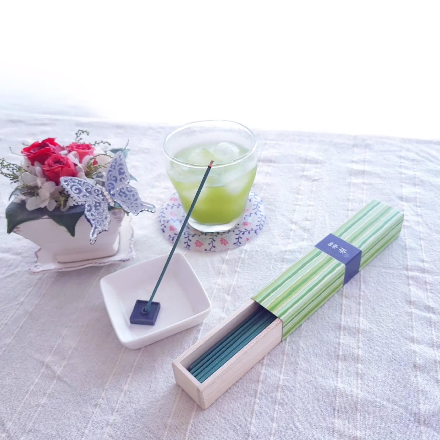 口コミ投稿：和のお花や植物をイメージしたお香ブランド「かゆらぎ」の白檀と緑茶の香りで涼もう🌺…