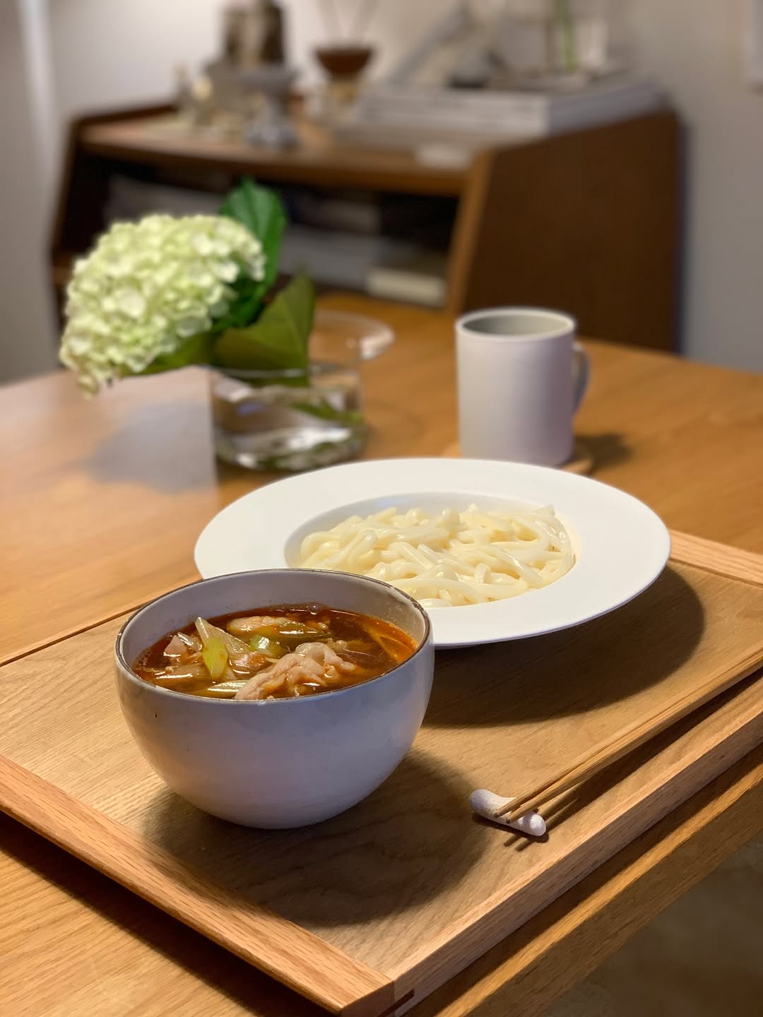 口コミ投稿：…🥢愛してやまない旨辛肉汁うどん。つけ麺にしていただきました。暑いときに食べる辛…