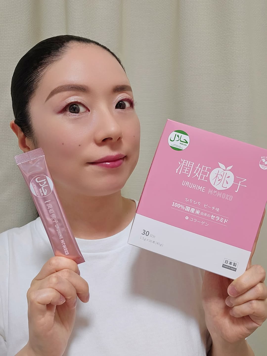 口コミ投稿：『潤姫桃子』100％国産米由来のグルコシルセラミドが配合されていて、さらにコラーゲ…