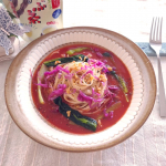 冷たいパスタでおうちランチ🍝ホットはもちろん、冷水でも飲みやすい『減塩こんぶ茶』🍵をいただきお料理にも毎日使ってるのですが今回は🍝キンキンに冷やしたトマトジュース🍅をソースにして、減塩…のInstagram画像