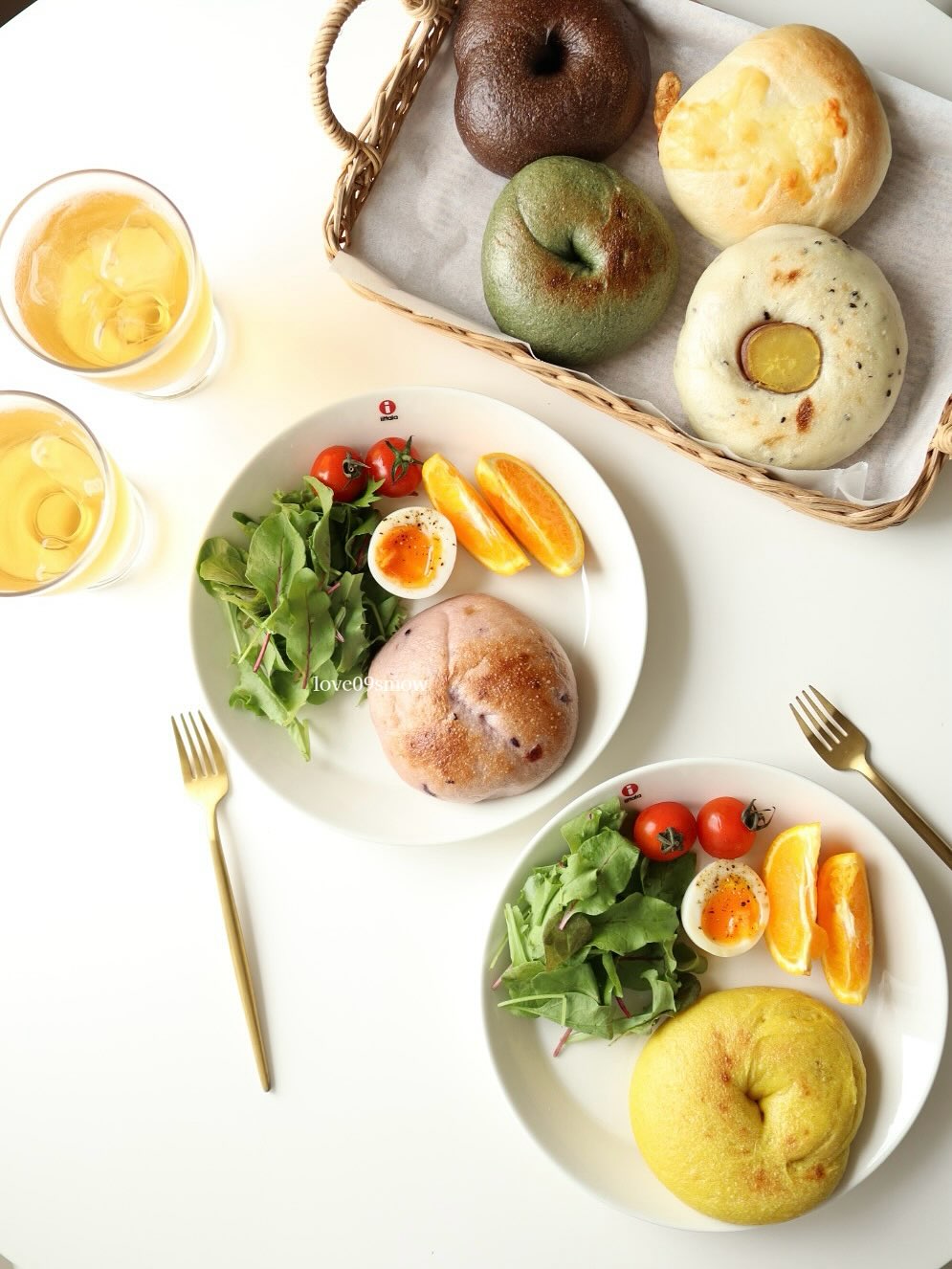 口コミ投稿：breakfast🥯この日は、大好きなベーグルで朝ごパン♡••ベーグルは京都府京都市にあるパ…
