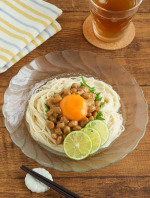 。🥢みそ納豆そうめん（2人分）そうめん　3束納豆　2パック納豆のたれ　2つみそ　小さじ1水　150ml大田記念病院が考えた白だし　大さじ2大葉　2枚卵黄　2個すだち　適量1⃣&hellip;のInstagram画像