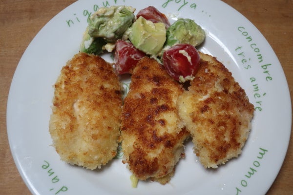 口コミ：クレイジーソルトでにんじんしりしりと鶏肉のパン粉焼きの画像（2枚目）
