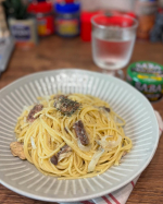 バジルのサバ缶でパスタ作ってみたよ🧑🏻‍🍳珍しいサバ缶よね〜🐟🌿.∘中の液はジェノベーゼソースとして使えるように味がついてるからパスタにピッタリやった✨ピザとかサンドイッチとかも良さそ…のInstagram画像