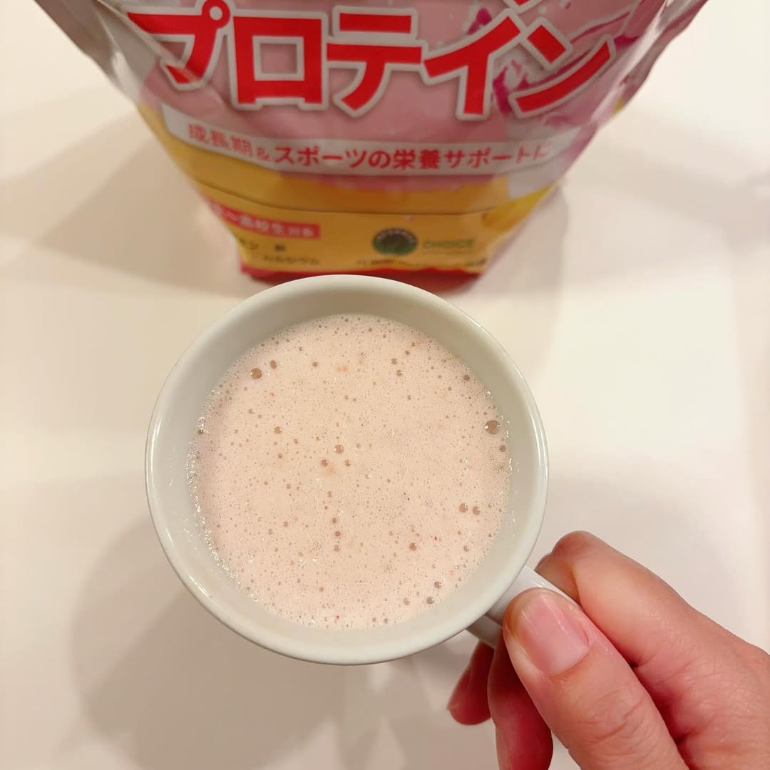 口コミ投稿：息子に WINZONE ジュニアプロテイン いちごバナナ味 を飲んでもらいました🍓🍌運動後に…