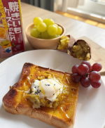 𖥧 𖥧 𖧧 ˒˒. . 𖡼.𖤣𖥧 ⠜ おやつに焼き芋トーストを食べました♡ 正田醤油さんの ˗ˏˋ焼きいもトーストのたれ🍠💕ˎˊ˗ @shoda_shoyu1873 を塗って焼いた…のInstagram画像