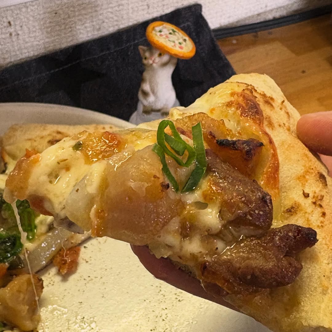 口コミ投稿：20251022  只今🍕 #ピザ 修行中🍕 🟫今回のネタは  愛方👩🏼が作ってくれた　#味噌煮込み…