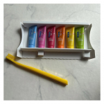 CURAPROXクラプロックス　ビーユーピンクグレープフルーツ+ベルガモットブルーベリー+リコリスピーチ+アプリコットアップル+アロエウォーターメロンオレンジカラフルな歯磨き粉6個…のInstagram画像