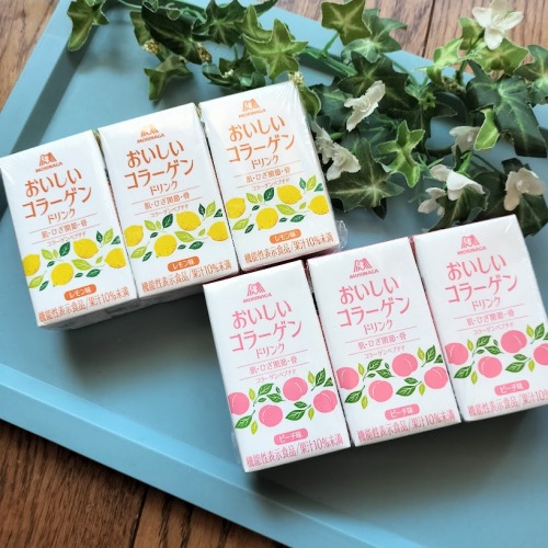 口コミ投稿：おいしいコラーゲンドリンクピーチ味＆レモン味年齢的に外側からのケアはもちろん、…