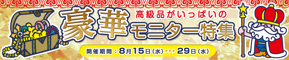 豪華商品が盛りだくさん！豪華モニター特集