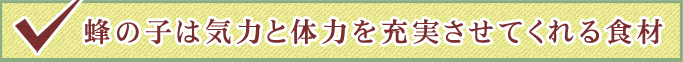 蜂の子は気力と体力を充実させてくれる食材