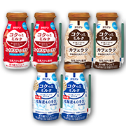 タカナシ乳業株式会社の取り扱い商品「コクっとミルク　ルイボスティーラテ、カフェラテ、北海道4.0牛乳　6本セット」の画像