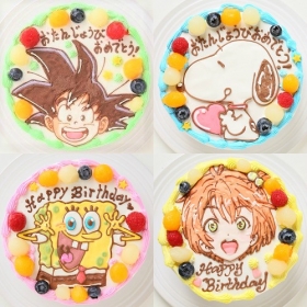 「カラーが選べるイラストケーキ　キャラクター１体のみ　5号　15cm（株式会社FLASH PARK）」の商品画像の1枚目