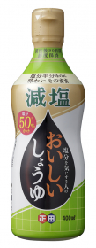 「塩分を気にする人のおいしいしょうゆ400ml密封ボトル（正田醤油株式会社）」の商品画像