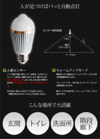 「BELLED（ベルド） 人感センサー付きLED電球 E26 LED-002（株式会社日昇）」の商品画像の3枚目